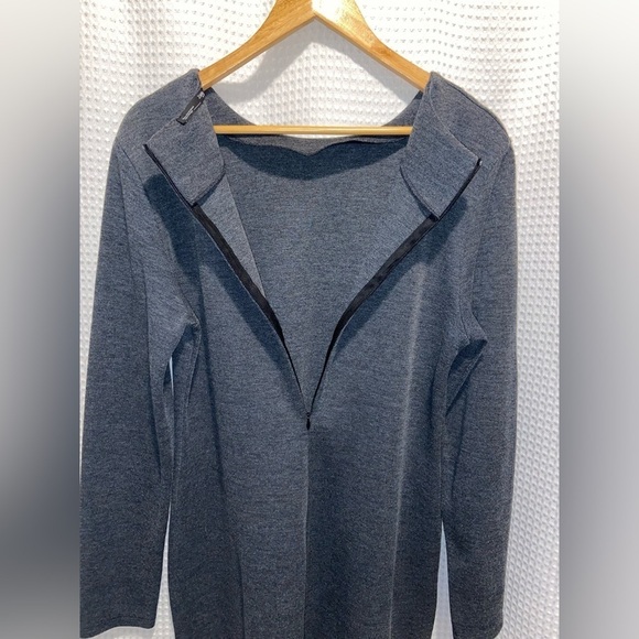 Women’s Zara Bodycon micro ribbed knit long sleeves dark gray dress size XXL - Picture 6 of 13